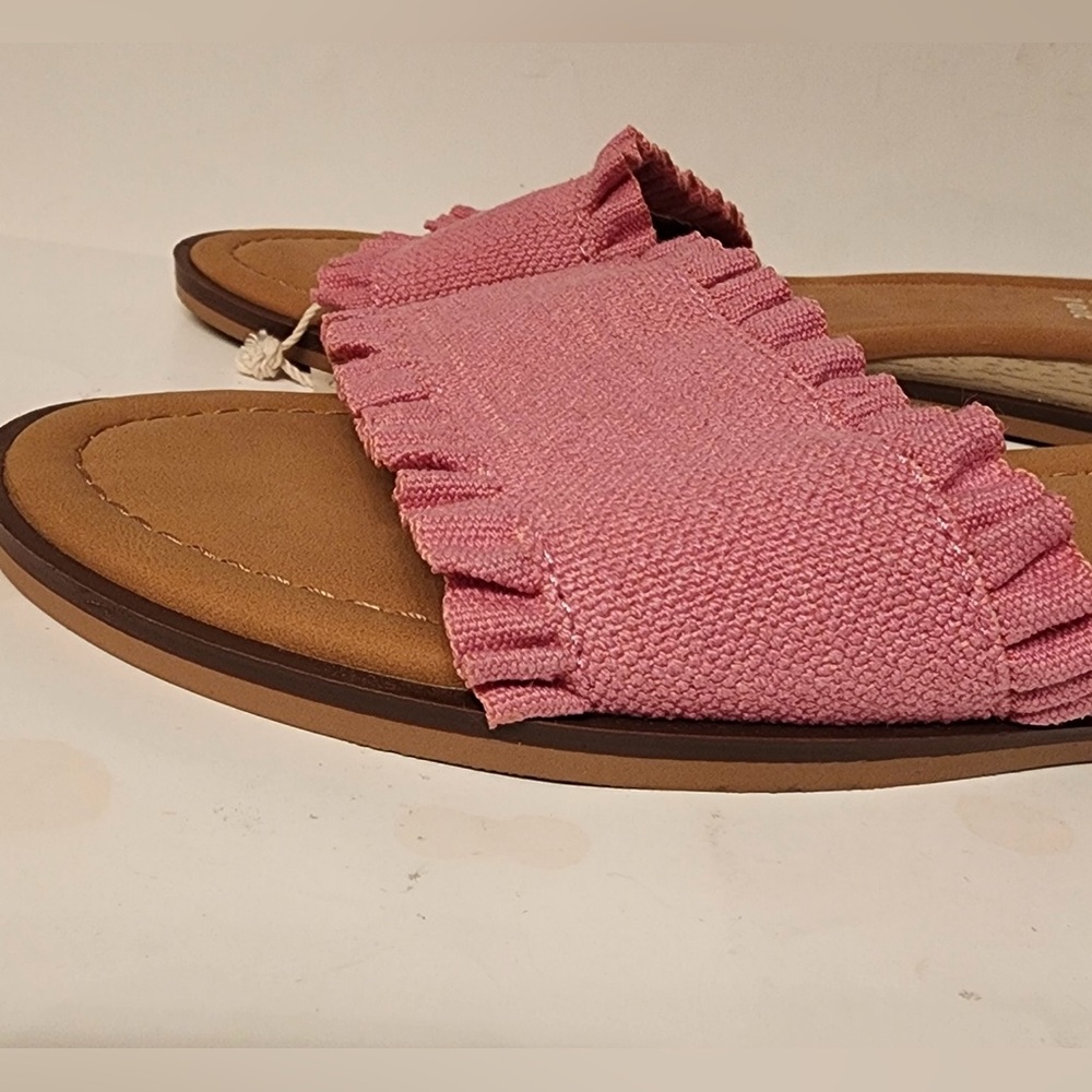 Joie Eidel Ruffled Leather Slide Sandals in Women's Pink Size 7.5 - Picture 5 of 9